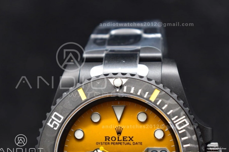Yellow Popular Black VSF Dial DIW Edition 476 VS DLC on Submariner 1:1 Best DLC Bracelet 1225